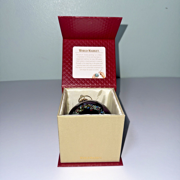 World Market Li Bien Glass Ornament 2022 Purple Peacock Peace Christmas Rare - Picture 4 of 4